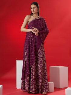 Kaftan Set, Printed Flare Pants, Floral Print Pants, Pink Lehenga