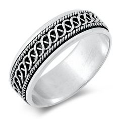 Men's Celtic Weave Spinner Wedding Ring .925 Sterling Silver Band Jewelry Female Male Unisex Size 12 All our silver jewelry is crafted from .925 silver also commonly referred to as sterling silver. Sterling silver is the standard for beautiful high-quality silver jewelry and can not be replicated by lower priced silver plated jewelry. It is 92.5% pure silver, mixed with alloys to add strength and durability to stand the test of time. We promise superior service which includes fast shipping, grea Spinner Wedding Rings, Engraved Promise Rings, Celtic Weave, Sterling Silver Promise Rings, Silver Spinner Rings, Band Jewelry, Spinner Ring, Spinner Rings, Silver Plated Jewelry