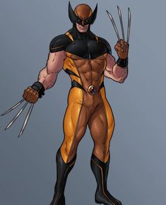 a drawing of wolverine with his claws out