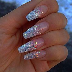 Nail Art Paillette, Nail Rhinestones, Stiletto Nail Art, Nail Art Glitter, Acrylic Coffin, Ballerina Nails, Glitter Diy, Sparkly Nails