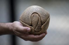 a person holding an object in their hand that looks like a snail's shell