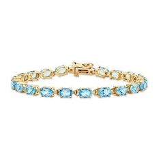 11.4 CTW Blue Topaz Bracelet 14K Yellow Gold Topaz Yellow, Topaz Bracelet, Blue Topaz Bracelet, Yellow Gold Setting, Swiss Blue Topaz, Yellow Gold Bracelet, Colorful Bracelets, Topaz Gemstone, Gemstone Bracelets