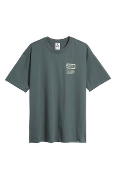 Tested in the Oregon wilderness, this rugged, all-adventure shirt wicks away sweat for comfort and sports a roomy fit that's easy to layer in the cold. 29 1/2" length (size Medium) Crewneck Short sleeves Dri-FIT moisture-wicking technology 63% polyester, 37% cotton Machine wash, tumble dry Imported Nordstrom x Nike: A curated lifestyle destination where fashion is the ultimate sport Oversized Letter Print T-shirt For Outdoor, Nike Short Sleeve T-shirt For Outdoor Activities, Nike T-shirt For Outdoor Activities, Nike Casual T-shirt For Outdoor Activities, Casual Nike T-shirt For Outdoor Activities, Oversized Letter Print Tops For Outdoor, Sporty Cotton T-shirt For Outdoor Activities, Athleisure Letter Print Tops For Outdoor, Casual Relaxed Fit T-shirt For Outdoor Activities