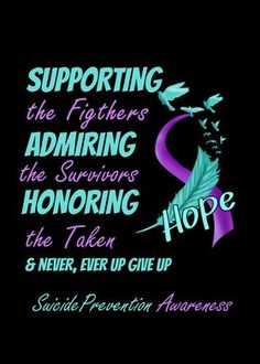 a purple ribbon with the words supporting the fighters and honoring the survivor's hope