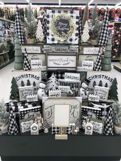 the christmas decorations are on display for sale in the store's department center aisle