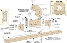 the diagram shows how to make a sewing machine with woodworking tools and instructions on it