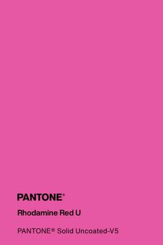 pantone's redu color is shown in this pink background with the words pantone on it