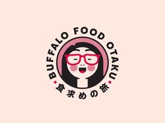 a woman with glasses and the words buffalo food otaku written in japanese characters