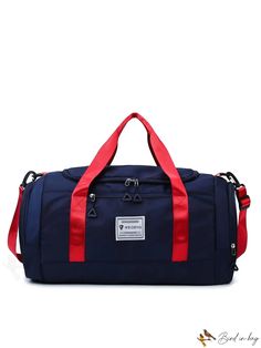 BirdinBag - Multi-functional Sport Duffel Bag with Wet/Dry Separated Compartment for Travel, Gym, and Fitness Portable Functional Duffle Bag For Daily Use, Functional Portable Duffle Bag For Daily Use, Functional Portable Rectangular Duffle Bag, Functional Rectangular Portable Duffle Bag, Red Travel Satchel, Multifunctional Red Rectangular Bag, Multifunctional Red Bag With Zipper Closure, Red Duffle Bag With Large Capacity For Daily Use, Practical Red Travel Bag