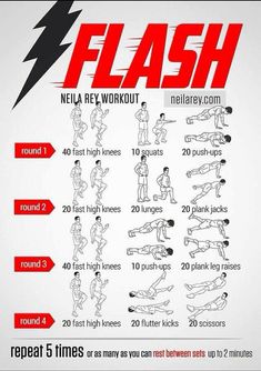 a poster showing how to do an exercise with the words flash in front of it