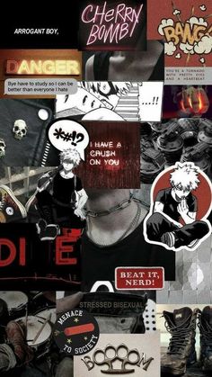 a collage of various images with the words dirty on them in red and black