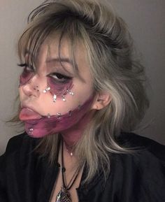 Asthetic Pics, Anime Cosplay Makeup, Anime Makeup, Bad Haircut, Halloween Makeup Inspiration, Swag Makeup, Cool Makeup Looks, Unique Makeup, Edgy Makeup