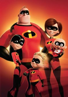 the incredible spider - man and his family is shown in this poster from disney's animated