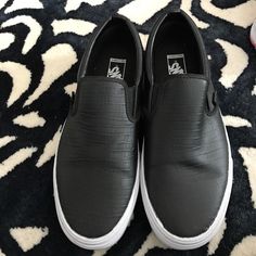 Men's Vans Loafers. Worn Once. Size 10. Vans Loafers, Men's Vans, Vans Black, Mens Vans, Vans Classic Slip On Sneaker, Vans Shoes, Slip Ons, Loafer Shoes, Slip On Sneaker