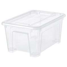 a plastic storage box with lid