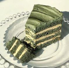 a piece of cake sitting on top of a white plate