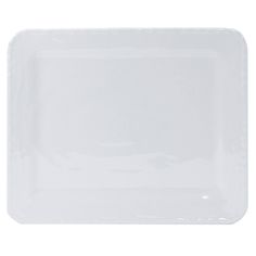 a white square plate on a white background