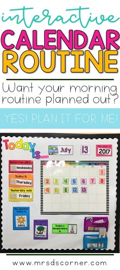 an interactive calendar routine for the classroom to help students learn how to write and use it