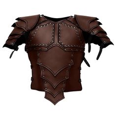 a brown leather armor with spikes on the chest and shoulder, viewed from the front