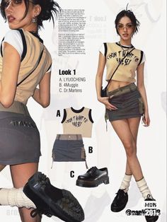 Vintage Alternative Aesthetic, Stand Out Fashion, Y2k Ootd Ideas, Y2k Outfits Poses, K Pop Club Outfit, Y2k Outfits For School Summer, Acubi Fashion Photoshoot, Y2k Outfits Street Style Women, Y2k Fashion Poster