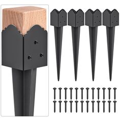 PRICES MAY VARY. Decorative Design: The head of the spike is designed to be decorative and hold posts up to 3.5'' in diameter, with its strong construction and reliable performance, fit standard 4x4 (lumber size 3.5” x 3.5”) fence/mailbox/sign/lamp/deck/gazebo/pergola post and the like . High-Quality Material: This Fence Stakes Post Support Base is the perfect solution for securely anchoring your fence post into the ground. It is made of heavy duty steel with a black powder coating and smooth we