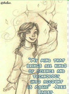 a drawing of a girl holding an umbrella with the caption,'my and that brings all kinds of science and technology into account is acne