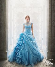 We are in a daze over this fairytale princess blue gown! Gown Fairytale, Fairytale Gown, Flower Window, Ball Gowns Princess, Blue Wedding Dresses, Stunning Wedding Dresses, Blue Gown, Wedding Outfits, Gorgeous Gowns