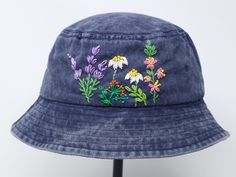 Item: mushroom embroidered bucket hat Material: 100% cotton Size: one size fits most for woman Embroidery: hand made with acrylic thread Free first class shipping, upgradable priority mail service. 30 days return policy, feel confident at your purchase! Cheap Summer Hats With Embroidery, Adjustable Blue 5-panel Bucket Hat, Casual Embroidered Adjustable Bucket Hat, Blue Bucket Hat For Festival, Blue Cotton Festival Hat, Blue Festival Bucket Hat, Blue Cotton Bucket Hat For Festivals, Summer 5-panel Hat With Embroidered Logo, Summer Embroidered Logo 5-panel Hats