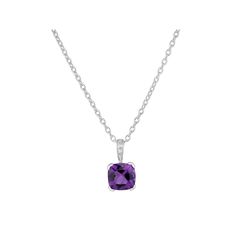 This gorgeous sterling silver amethyst and diamond accent pendant necklace is the perfect way to finish any outfit. Click on this JEWELRY & WATCHES GUIDE to learn about fit, styles, materials and more! This gorgeous sterling silver amethyst and diamond accent pendant necklace is the perfect way to finish any outfit. Click on this JEWELRY & WATCHES GUIDE to learn about fit, styles, materials and more! FEATURES Pendant dimensions: 15 mm x 8 mm x 6.5 mm Chain length: 18 in. Chain type: link Clasp: Chain Lengths, Chain Length, Jewelry Watches, Amethyst, Pendant Necklace, Sterling Silver, Gemstones, Chain, Pendant