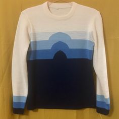 I Love This So Much...It’s Unbranded, So I Don’t Know Much About It. I Found It In My Cabin Randomly. It Kind Of Makes Me Think About The Stoned Immaculate Sunset Crewneck Sweater. The Size Is Medium, But It’s Pretty Small (Vintage) And Not Very Stretchy Which Is Nice Because You Can Hang It Without Worrying About The Dimensional Stability Vintage Sweater, I Don T Know, Vintage Sweaters, Crewneck Sweater, Colorful Sweaters, Crew Neck Sweater, Vintage Ladies, Scoop Neck, Sweaters For Women