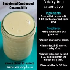 Condensed Coconut Milk, Desserts Vegan, Paleo Dessert, Coffee Creamer, Vegan Sweets, Lactose Free, Aioli, Vegan Life