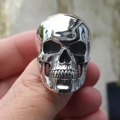 Skull Ring For Men, Alloy Rock Punk Halloween Party Gift, Classic Ring Man Ring Accessory Gift.. It's Pretty Freaking Awesome. Go Give As A Gift, And I Absolutely Gorgeous, Beautiful Ring It Looks Exactly Like A Picture A Little Bit Heavyweight, Not Too Much . Size ..... 9 Color .... Silver Biker Rings Mens, Steampunk Man, Mens Skull Rings, Head Skull, Handmade Skulls, Mens Stainless Steel Rings, Silver Skull Ring, Ring Man, Biker Jewelry