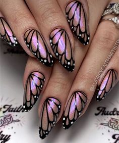 nails ideas Butterfly Nail Designs, Butterfly Nail Art, Blush Nails, Almond Nails Designs, Trendy Nail Design, Butterfly Nail, Cat Kuku, Luxury Nails, Unique Nails