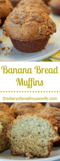 banana bread muffins on a white plate