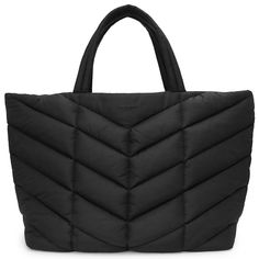 Saint Laurent Nylon Puffer Tote Bag Black W(Top)57cmx(Bottom)42cmxh36cmxd17cm Ysl Puffer Bag, Black Square Nylon Bag, Saint Laurent Puffer Bag, Designer Black Nylon Bag, Puffer Tote Bag, Black Ysl Bag Quilted, Saint Laurent Bags, Tote Bag Black, Black Tote Bag