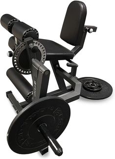 an exercise bench and weight machine are shown in this 3d rendering image, with the seat facing forward