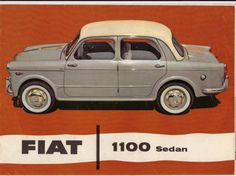 an old car is shown with the words fiat on it's front and side