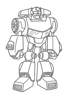 a coloring page with the image of a robot from the animated movie, opttron