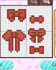 an animal cross stitch pattern on the app store's gameboy screen, which is showing