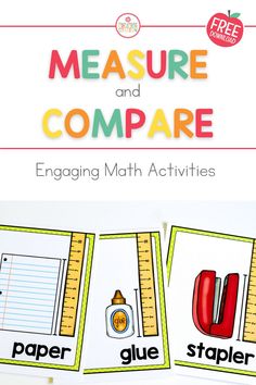 the measurement and compare game for kids to practice their math skills, including using rulers