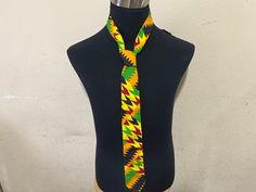 African print Adjustable Multicolor Neckwear For Gift, Multicolor Ties With Pocket Square, Multicolor Tie With Pocket Square, Multicolor Neckwear As A Gift, Multicolor Suit And Tie Accessories With Pocket Square, Multicolor Pocket Square With Ties As A Gift, Multicolor Pocket Square For Black Tie Events, Adjustable Multicolor Standard Tie, Tie Accessories