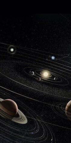 an artist's rendering of the solar system with eight planets