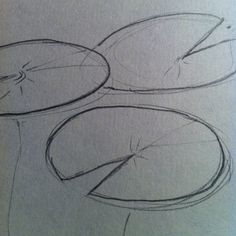 a pencil drawing of three oval objects