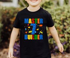 Building Bricks Birthday Shirt,Master Builder Shirt,Demo Expert, Clean Up Crew Shirt,Building Blocks,Brick Builder Tee,Master Builder Gift, Toddler Hoodie, Youth Hoodie,  Unisex Short Sleeve Tee * 100% Airlume combed and ringspun cotton (fiber content may vary for different colors) * Light fabric (4.2 oz/yd² (142 g/m * Tear away label * Runs true to size * Non-chlorine: bleach as needed; Tumble dry: low heat; Iron, steam or dry: medium heat; Do not dryclean; Machine wash: cold (max 30C or 90F). Lego Shirt Ideas Birthday, Master Builder Lego Shirt, Lego Birthday Shirt, Lego Shirts, Seventh Birthday, Lego T Shirt, 7 Birthday, Birthday Stuff, Lego Birthday