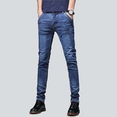 Introducing our 2023 Spring Collection of dark wash. slim. high-waisted jeans with a blue light wash finish ââ‚?the perfect combination of simple style and contemporary chic! These jeans are crafted with premium denim. and feature a zipper & button closure for both functionality and flair. Their stretchy fabric and distinctive washed pattern make them the ideal statement piece for any outfit. and their resilient construction ensures they'll last for seasons to come.Why They're Your Next Staple C Trendy Blue Slim Fit Jeans, Blue Slim Cotton Jeans, Fall Straight Leg Jeans With Zipper Closure, Modern Blue Jeans For Fall, Fitted Blue Jeans, Blue Slim Fit Denim Jeans, Slim Fit Blue Jeans With Pockets, Trendy Dark Wash Jeans With Zipper Closure, Blue Slim Fit Jeans With Pockets