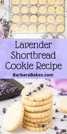 lavender shortbread cookie recipe with text overlay