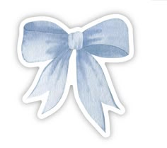 a blue bow sticker on a white background