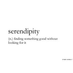 the words serendipity are written in black and white on a white background