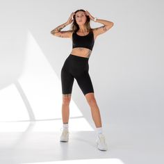 "Welcome to our Mandarin Clothing Store, where comfort and versatility unite seamlessly! 💫 Introducing our premium black seamless microfiber track shorts with a high waist, the epitome of versatile activewear designed to elevate your fitness routine and everyday fashion. ️These track shorts are meticulously crafted with your comfort and style in mind. Whether you're hitting the track, headed to the gym, or simply enjoying a sporty and chic look for your daily activities, these shorts have got you covered. Key Features: ✨ Seamless design for unbeatable comfort and a sleek look. ️ Ideal for sports, workouts, or casual wear. 👖 High waist for enhanced support, coverage, and a flattering fit. 💧 Moisture-wicking technology keeps you fresh and dry. 🌱 Ethically produced with a commitment to su Black High Stretch Athletic Shorts For Yoga, Micro-elastic Short Activewear For Pilates, Compressive Seamless Athletic Shorts For Pilates, Seamless High-waisted Athletic Shorts For Workout, High Stretch Black Yoga Shorts, Seamless Athleisure Shorts For Pilates, Black High Stretch Yoga Shorts, Black Compression Biker Shorts For Pilates, Breathable Black Biker Shorts For Yoga