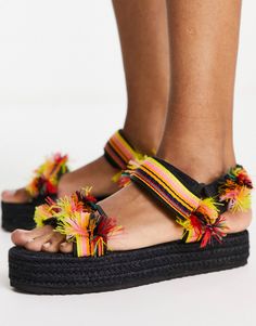 ASOS DESIGN Junction sport sandal espadrilles in black and red | ASOS Black Textile Round Toe Sandals, Black Textile Sandals With Round Toe, Black Textile Sandals For The Beach, Casual Black Textile Sandals, Red Shop, Sport Sandals, Sandal Espadrille, Espadrilles, Asos